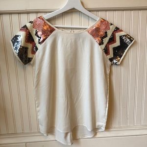 Francesca’s embellished top- GREAT PRICE
